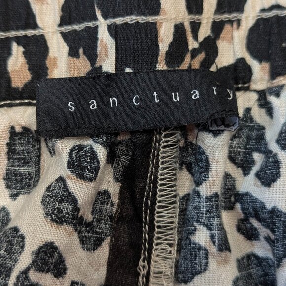 Sanctuary On Repeat Leopard Print Drawstring Linen Blend Shorts *Size Small - Picture 7 of 11